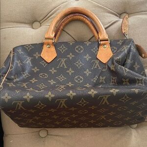 Louis Vuitton Brown and Tan Monogram Satchel